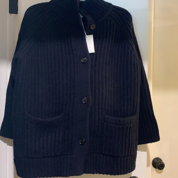 NWT DEMYLEE Sammie Cardigan- 100% Wool Navy Small - Picture 1 of 12